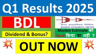 BDL Q1 results 2025  Bharat Dynamics results today  BDL Share News  BDL Share latest news [upl. by Neelrac563]