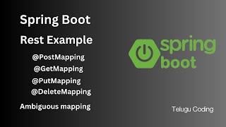 Spring boot rest example  PostMapping GetMapping PutMapping DeleteMapping Ambiguous mapping [upl. by Ijnek]