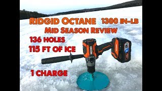 Ridgid Octane 1300 in lb  Nils Auger Mid Season Review 136 holes on 1 charge [upl. by Llenal]