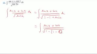 Integration sin x  cos x √ sin 2x dx [upl. by Notelrahc975]