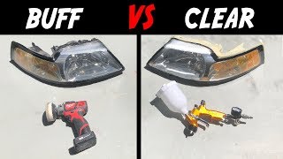 🔆HEADLIGHT BUFFING VS CLEAR COATING  WHATS THE BEST OPTION [upl. by Alyac243]