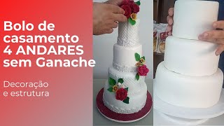 Bolo de casamento 4 andares sem Ganache [upl. by Mcclenon123]