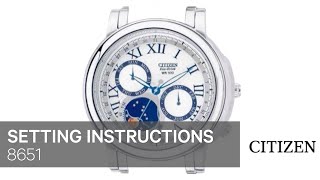 Citizen Watch Setting Instruction — 8651 [upl. by Quirk]