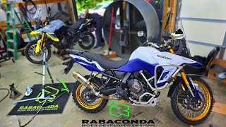 Using the Rabaconda Tire Changer on the 2024 Suzuki VStrom 800de [upl. by Thetisa]