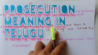 prosecution meaning in Telugu with example [upl. by Llenrahc]