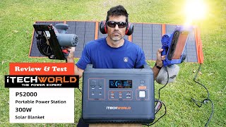 iTechworld PS2000 Portable Power Station with 300W Solar Blanket  Review [upl. by Limaa]