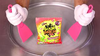 How to make SOUR PATCH KIDS Watermelon Ice Cream Rolls  ASMR no talking [upl. by Anitsuga]