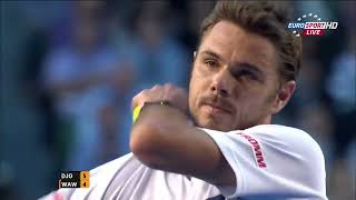 Djokovic vs Wawrinka  Australian Open 2015 SF  Court Level amp Slow Motion [upl. by Umeh]