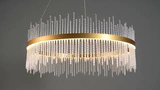 Netus Extra Large Pendant Light Warm White LED Gold Dimmable 89cm [upl. by Letram200]