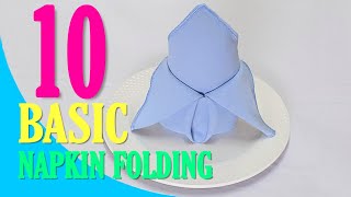 10 Simple Napkin Folding [upl. by Ciredor867]