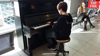 Top 5 Piano Airport Amazing and Beautiful Performances [upl. by Atsirk]