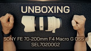 UNBOXING Sony FE 70200mm F4 Macro G OSS II Lens  AMAZING amp COMPACT  SEL70200G2  α Lens [upl. by Mindi]