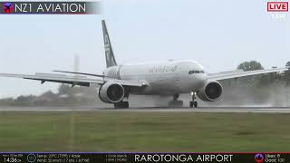 NZ B777300ER Arrival amp Departure  RAR  Cook Islands [upl. by Hedva]