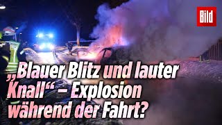 Akku von EAuto fängt während der Fahrt Feuer [upl. by Anairo]