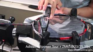 Adidas Adipower Tour  Zymax 65  23253lbs  Badminton Stringing [upl. by Jonie]