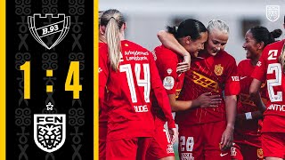 Gjensidige Kvindeliga Highlights B93 1  4 FC Nordsjælland [upl. by Otirecul]