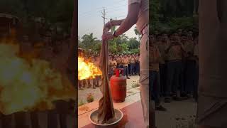 🔥😱Domestic Fire 🔥 Household fire fighting training🫡industrialskills firefighter fireforce [upl. by Tana349]