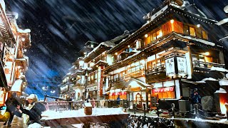 Visiting Japan’s Famous Snow Village  Ginzan Onsen 🇯🇵 [upl. by Acemaj]