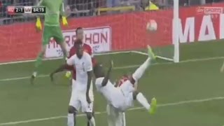 Christian Benteke Amazing Volley Goal  Manchester United vs Liverpool 31 September 2015 [upl. by Jobina]