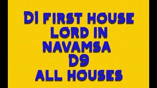 D1 First house lord in Navamsa chart D9 all houses hindi Vedic astrology [upl. by Annaig13]