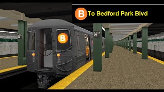 OpenBVE B Brighton Beach To Bedford Park Blvd R68AMiddayRush Hours [upl. by Waal689]