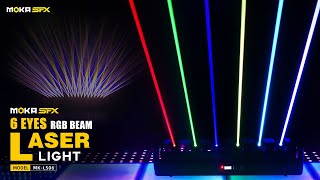 MOKA SFX 6 Eyes RGB Full Color Moving Head Laser Lights Show [upl. by Karlee]