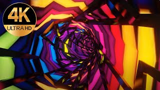 4 Hour 4k Fast moving Meditation metallic Color Neon light Hole Tunnel Abstract background video [upl. by Florentia287]