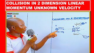 COLLISION IN TWO DIMENSION LINEAR MOMENTUM FINDING UNKNOWN VELOCITY [upl. by Pelmas941]