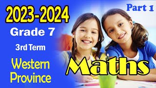 Grade 7 Maths Western Province  20232024  3rd Term English Medium Paper 1 [upl. by Therron]