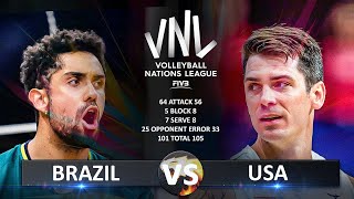 Brazil vs USA  Mens VNL 2024 [upl. by Keegan]