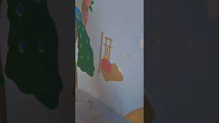 Part  1of the wall painting❤  love wallart wallpaintingartist wallpainting wallpaintingideas [upl. by Neukam454]