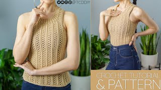 How to Crochet a Tank Top MODERN  Pattern amp Tutorial DIY [upl. by Kcirrad]