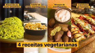 4 RECEITAS VEGETARIANAS RÁPIDAS FÁCÉIS e CRIATIVAS [upl. by Paris873]