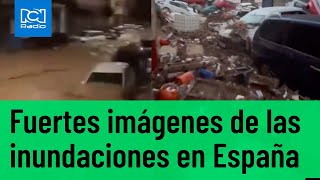 En video imágenes impactantes de las graves inundaciones en España [upl. by Eiznikam]