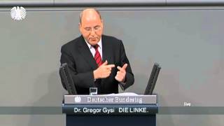 Gregor Gysi DIE LINKE »Die RiesterRente ist ein Hohn« [upl. by Lleryd320]