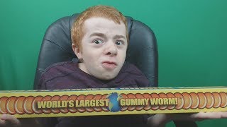 Eating The Worlds LARGEST Gummy Worm [upl. by Demetra]