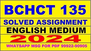 bchct 135 solved assignment 2024  bchct 135 solved assignment in english 202324  bchct 135 2024 [upl. by Reave]