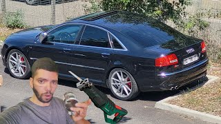 TUTO FABRICATION ECHAPPEMENT 💨 SUR MON AUDI S8 ⚠️  LE V10 LAMBORGHINI HURLE  🥵 [upl. by Dominica]