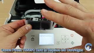 Canon Pixma TS5051 How to ChangeReplace Ink Cartridges [upl. by Storfer726]