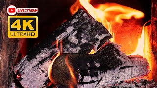 🔥 4K Fireplace Relaxing 247 NO MUSIC Fireplace with Burning Logs and Crackling Fire Sounds [upl. by Enillebyam]