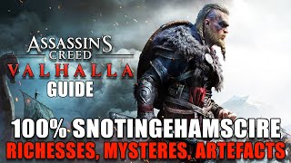 ASSASSINS CREED VALHALLA  100 SNOTINGEHAMSCIRE  Richesses Mystères Artefacts GUIDE TERRITOIRES [upl. by Bove963]