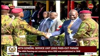 President Ruto awards best recruits during the ongoing 49th GSU Passout parade [upl. by Anailuy781]