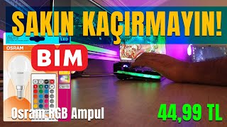 BİM 45TL ye hayatınızı renklendirecek Osram RGB Ampul [upl. by Mulac]