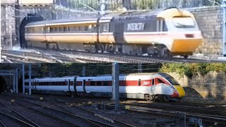 ECML trains at Edinburgh in 1991 and 2024 [upl. by Ylelhsa]