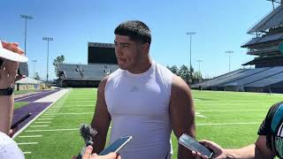 Husky Football Fall Camp 2024 interview with Sebastian Valdez [upl. by Ahsennek]