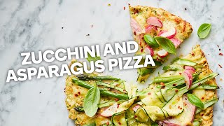 Zucchini and asparagus pizza [upl. by Anilatac]