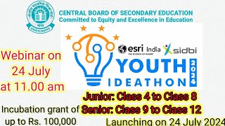 Youth Ideathon 💡 Complete Details Classes 4 to 12 CBSE Orientation How to get an idea [upl. by Idnahs186]