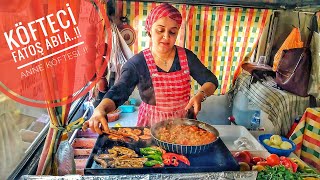 KÖFTECİ FATOŞ ABLA 40 YILLIK ANNE KÖFTESİ  EFSANE SOKAK LEZZETLERİ  Turkish Street Food [upl. by Hardigg100]