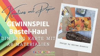 BastelHaul  Gewinnspiel  DIN lang HerbstKarte mit A6Material  Faltkarten  Kulricke LaCreativ [upl. by Carlile78]