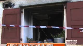 21082014BORSO DEL GRAPPA A FUOCO UNA CASA COLPITA DA UN FULMINE [upl. by Elladine]